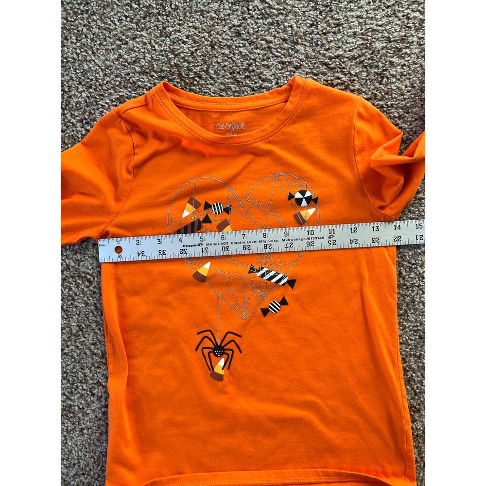Girls Halloween Shirts, Long Sleeve Tee, Size 8/Medium, Cotton Skeleton - Picture 4 of 7